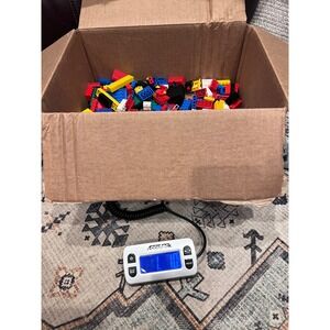 Box Of Assorted Multi Colored LEGO Blocks 1.1LB Clear Blocks Vintage Mini Figure
